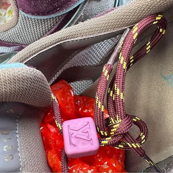Louis Vuitton Maroon and Aqua Sneakers